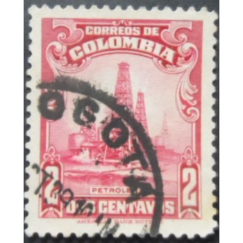 Selo postal da Colômbia de 1939 Oil Wells 2