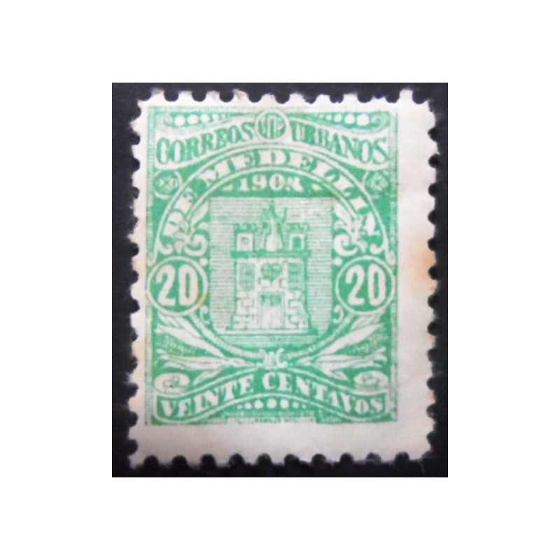 Selo postal da Colômbia de 1903 Coat of Arms 20