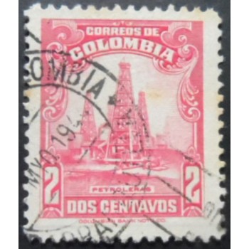 Selo postal da Colômbia de 1944 Oil Wells 2