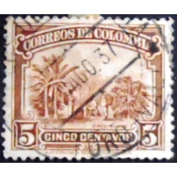Imagem similar à do selo postal da Colômbia de 1932 Coffee plantation U sev