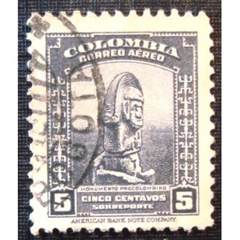 Imagem similar À do selo postal da Colômbia de 1941 Pre-Columbian Monument 5