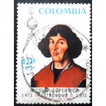 Selo postal da Colômbia de 1959 Nicolaus Copernicus