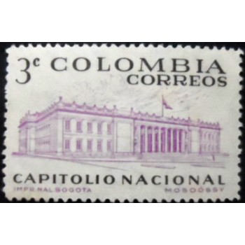 Selo postal da Colômbia de 1959 Capitol Bogota 3 U