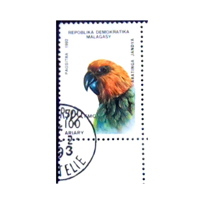 Imagem do Selo postal de Madagascar de 1993 Jandaya Parakeet