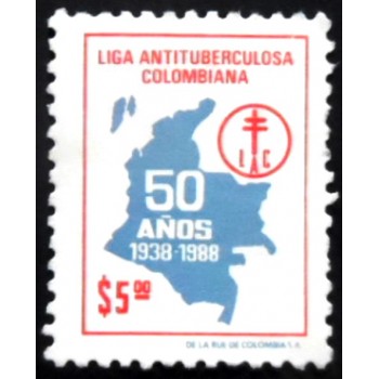 Selo postal da Colômbia de 1988 Anniversary LAC