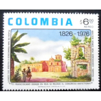 Selo postal da Colômbia de 1976 150th anniversary of Panama Congress