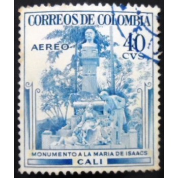 Selo postal da Colômbia de 1954 George Isaacs monument