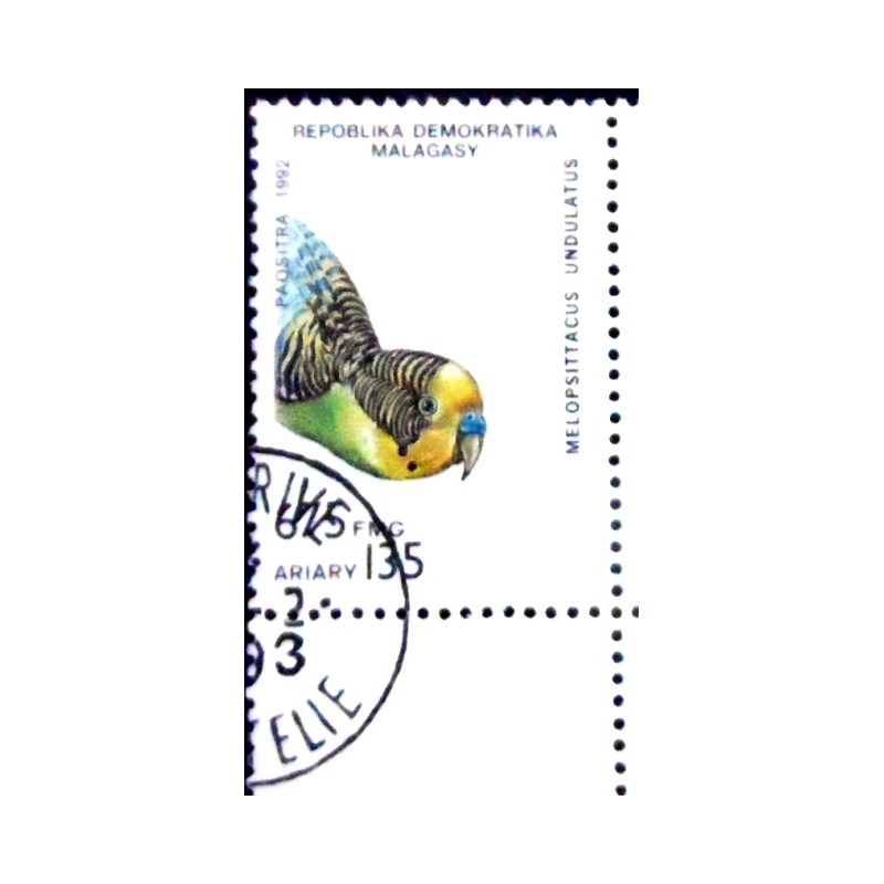 Imagem do Selo postal de Madagascar de 1993 Budgerigar NCC