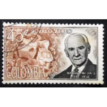 Selo postal da Colômbia de 1965 Manuel Mejía