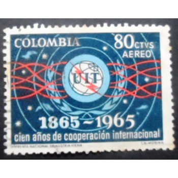 Selo postal da Colômbia de 1965 Electromagnetic Waves U