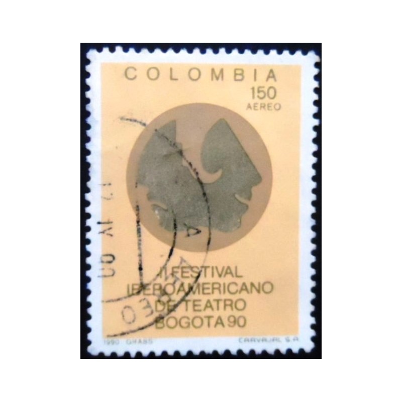 Selo postal da Colômbia de 1990 Event Emblem