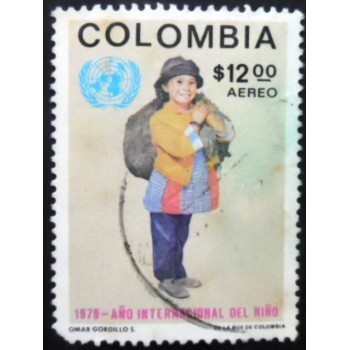 Selo postal da Colômbia de 1979 Indian Boy