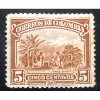 Selo postal da Colômbia de 1932 Coffee plantation N