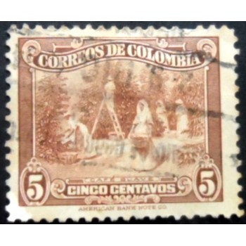 Selo postal da Colômbia de 1934 Coffee Picking 5