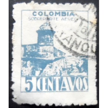 Selo postal da Colômbia de 1945 San Sebastian Fort