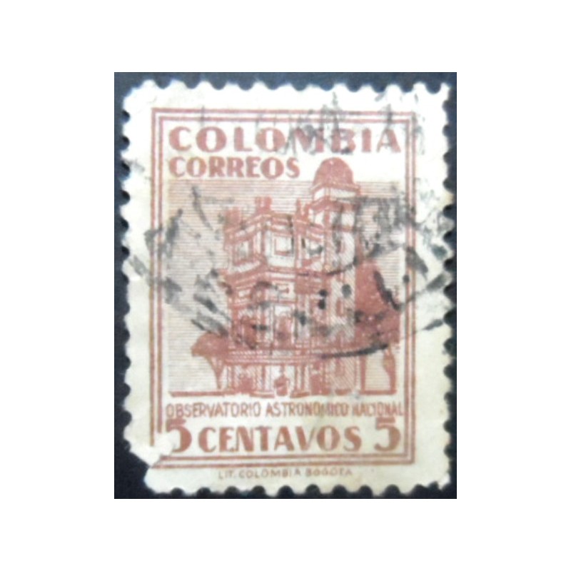 Selo postal da Colômbia de 1946 National Observatory