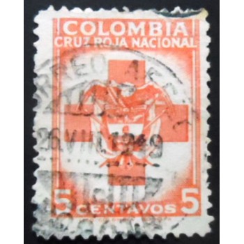 Selo postal da Colômbia de 1948 Red Cross