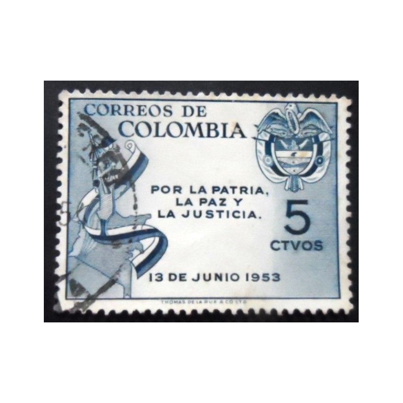 Selo postal da Colômbia de 1954 1954 Gen. Gustavo Rojas Pinilla U