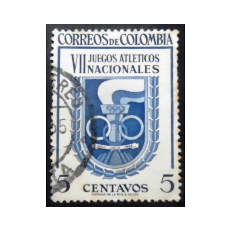 Selo postal da Colômbia de 1954 Sports Emblem