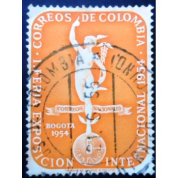 Selo postal da Colômbia de 1954 Mercury