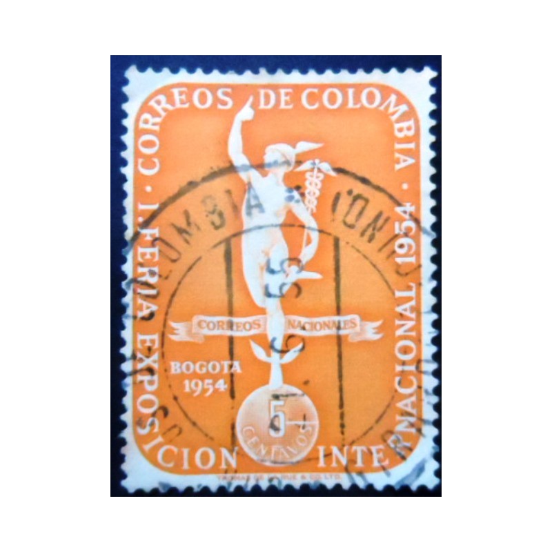 Selo postal da Colômbia de 1954 Mercury