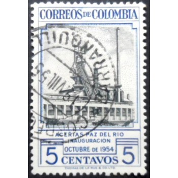 Selo postal da Colômbia de 1954 Paz del Rio Steel Mill