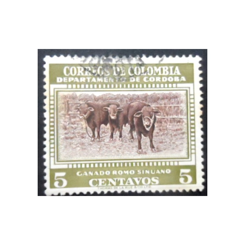 Selo postal do Brasil de 1956 Romo-Sinuano Cattle