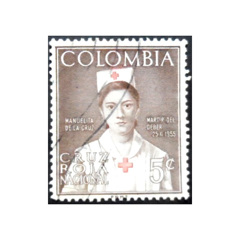 Selo postal da Colômbia de 1961 Manuelita de la Cruz marrom