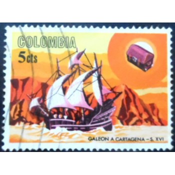 lo postal da Colômbia de 1966 Galeon to Cartagena