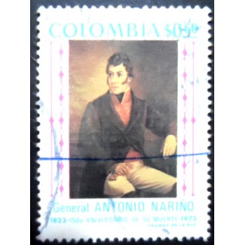 Selo postal da Colômbia de 1973 General Antonio Nariño