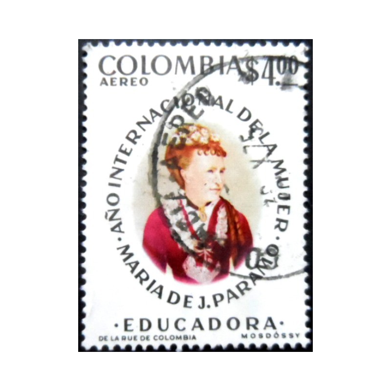 Selo postal da Colômbia de 1975 Maria de Jesus Paramo de Collazos