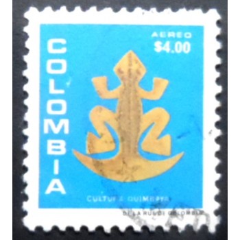 Selo postal da Colômbia de 1979 Gold frog