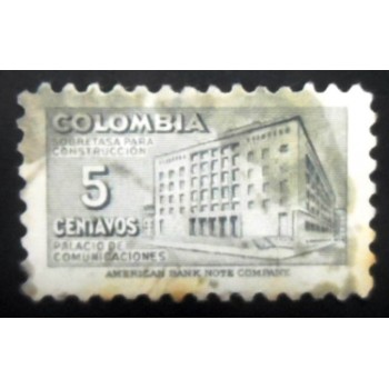 Selo postal da Colômbia de 1948 Ministry of Post and Telegraphs Building 5