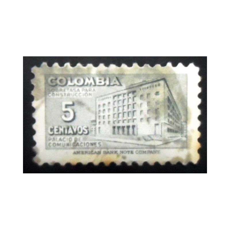 Selo postal da Colômbia de 1948 Ministry of Post and Telegraphs Building 5