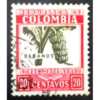 Selo postal da Colômbia de 1932 Bananas