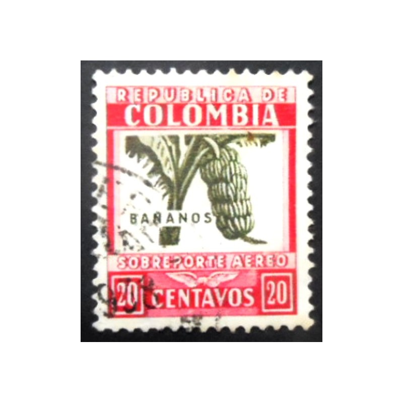 Selo postal da Colômbia de 1932 Bananas