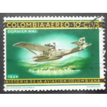 Selo postal da Colômbia de 1966 Dornier Wal 1924