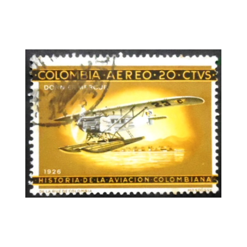 Selo postal da Colômbia de 1966 Dornier Mercur