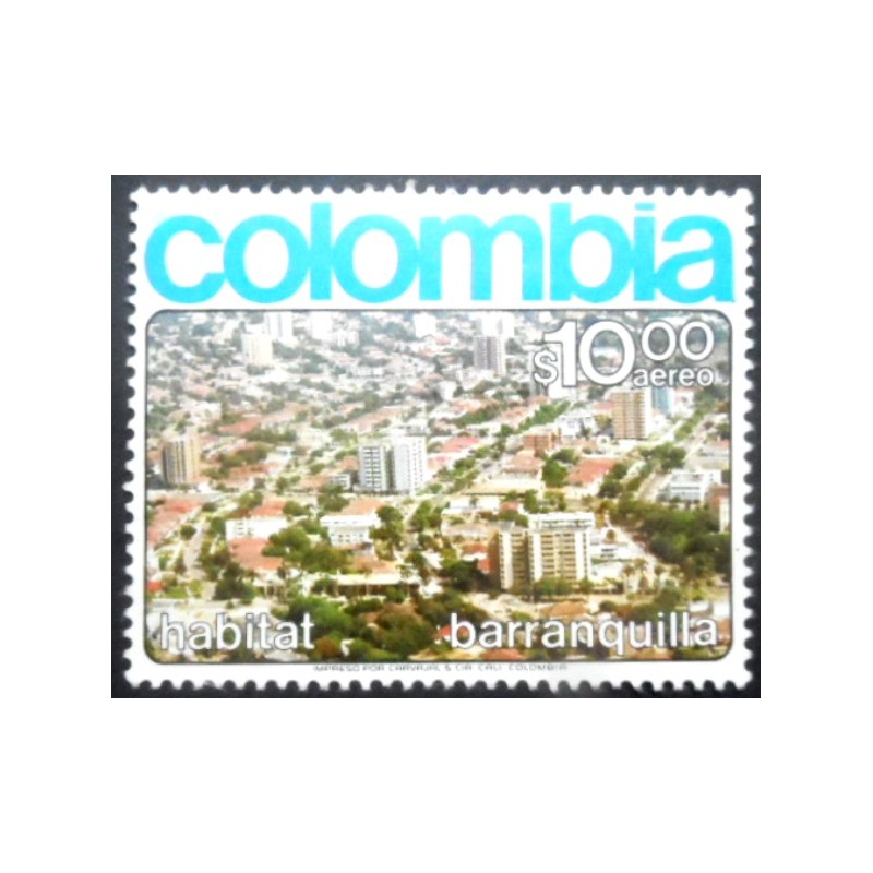 Selo postal da Colômbia de 1976 Barranquilla