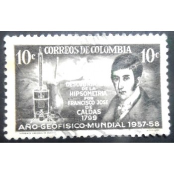 Selo postal da Colômbia de 1958 Francisco Jose de Caldas