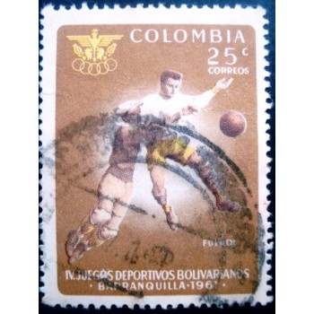 Selo postal da Colômbia de 1961 Football / Soccer