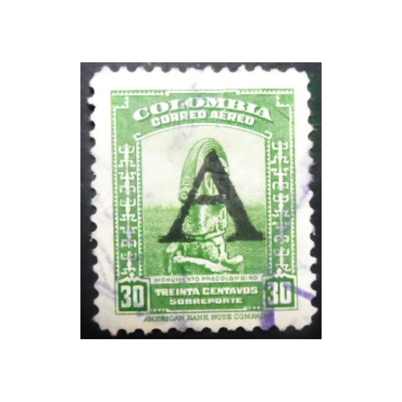 1950 Pre-Columbian Monument overprinted 30