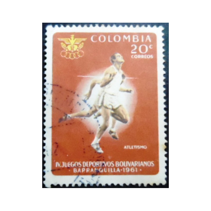 Selo postal da Colômbia de 1961 Runners