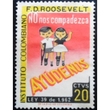 Selo postal da Colômbia de 1980 Institute F.D. Roosevelt 20