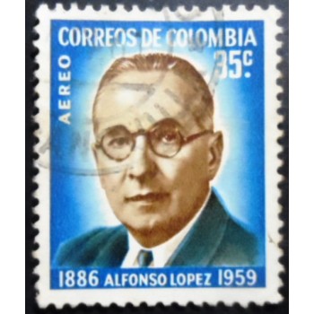 Selo postal da Colômbia de 1961 Alfonso Lopez Pumarejo 35