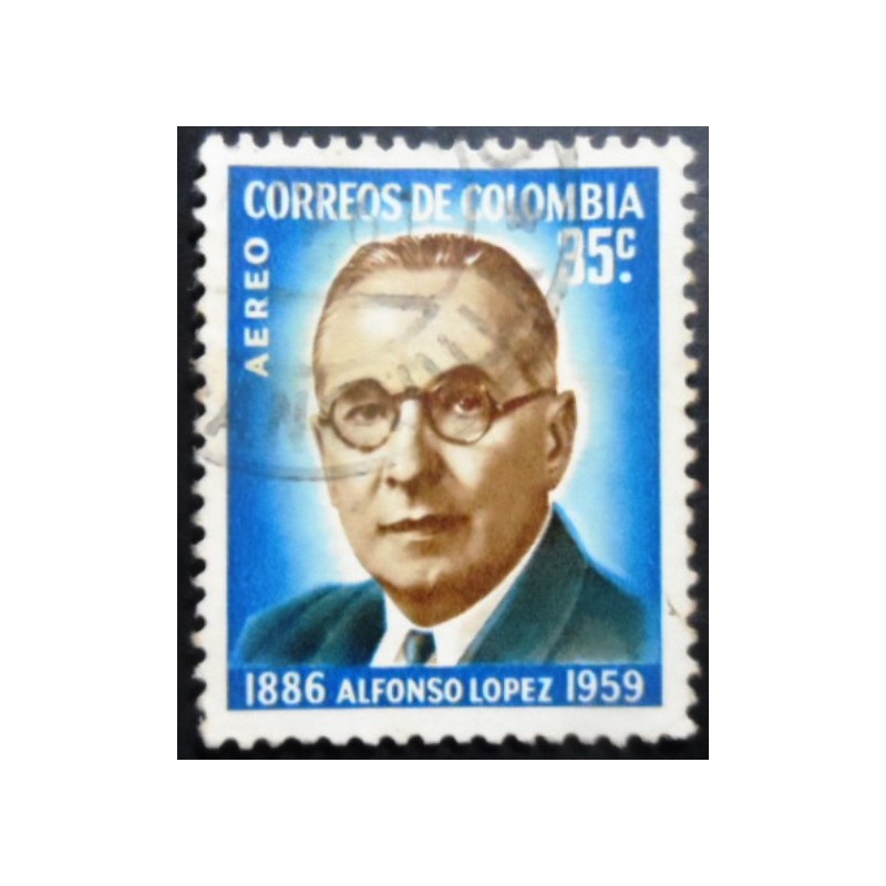 Selo postal da Colômbia de 1961 Alfonso Lopez Pumarejo 35