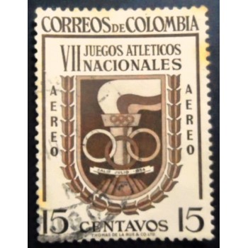 Selo postal da Colômbia de 1954 Sports Emblem