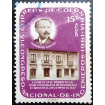 Selo postal da Colômbia de 1962 Diodoro Sánchez