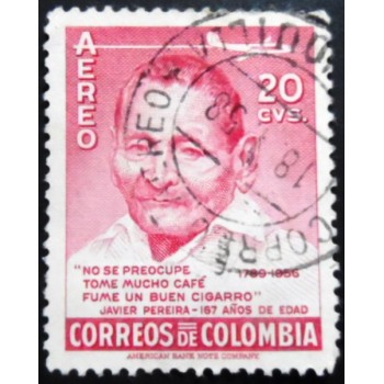 Selo postal da Colômbia de 1956 Javier Pereira