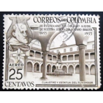 Selo postal da Colômbia de 1954 College Cloister